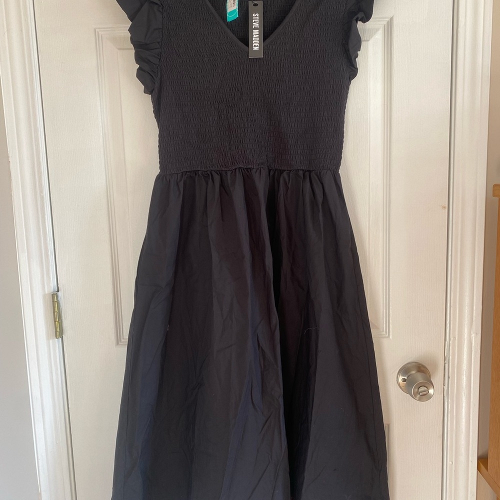 Steve Madden Black Midi Dress